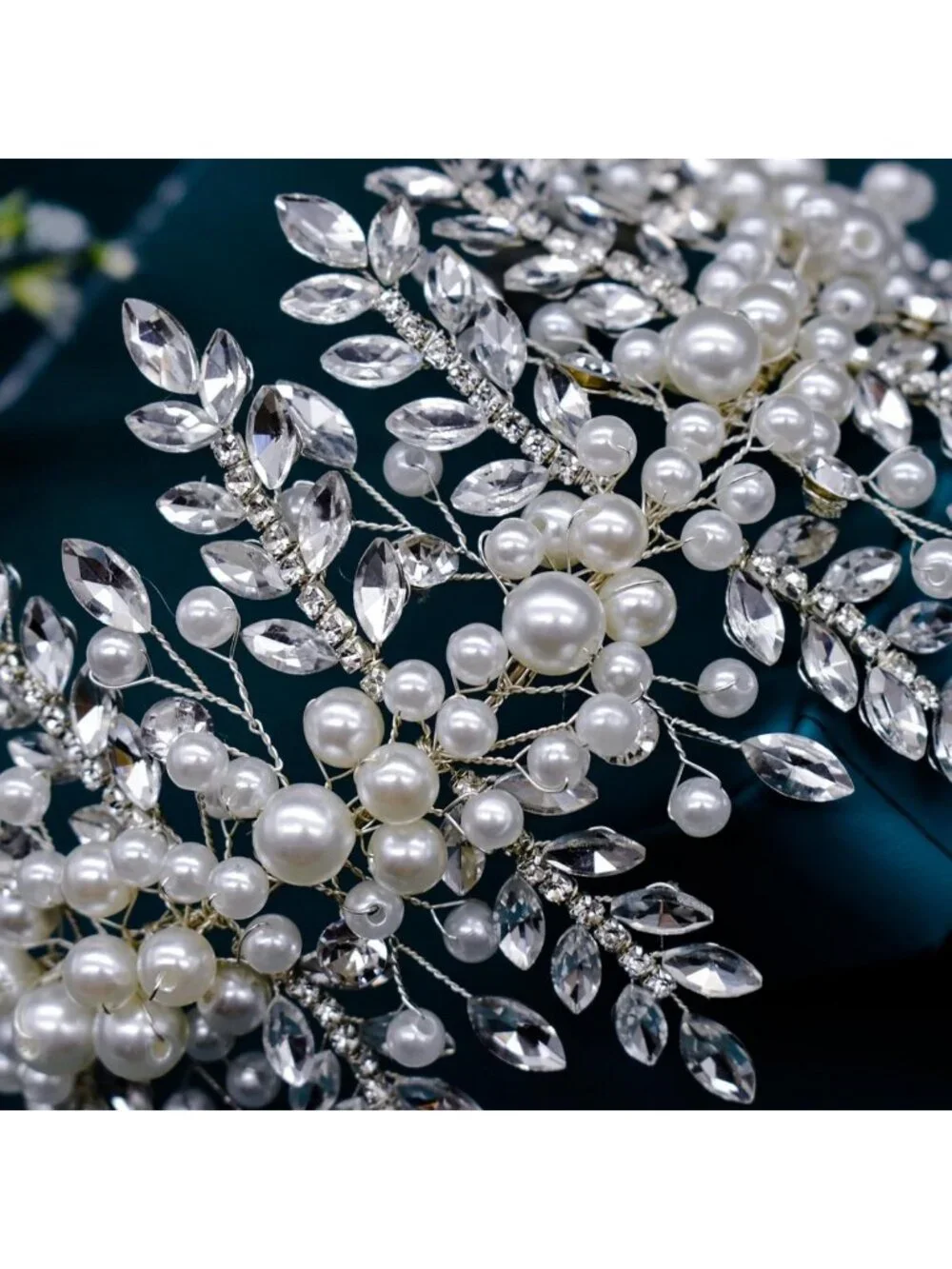 Elegant Pearl Headband for Brides | Wedding Hair Accessory, Silver Hairpiece